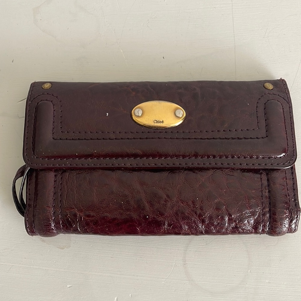 Purple Patent Leather Chloe Wallet